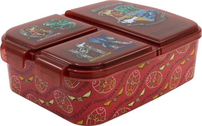 detský desiatový box s 3 priehradkami HARRY POTTER, červený