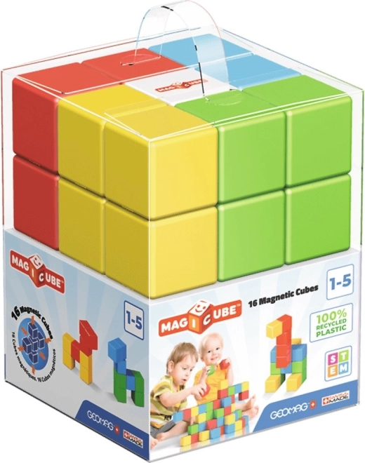 Cubes de construction magnétiques MAGICUBE 16 pcs – plastique recyclé
