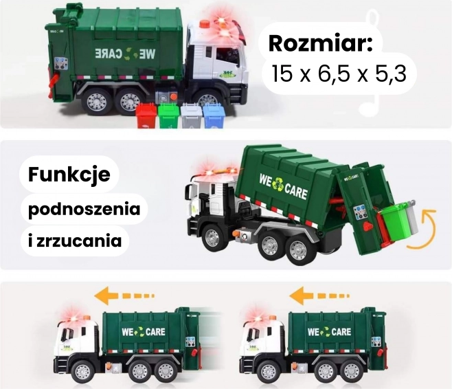 Interactive Garbage Truck Purifier 1:10 - Educational Toy for Waste Sorting