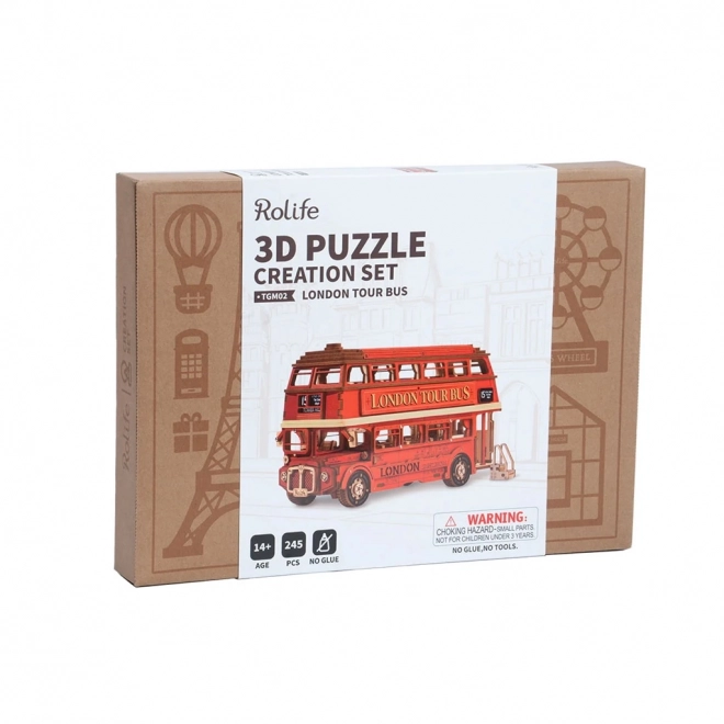 3D Wooden Puzzle of London Double-Decker