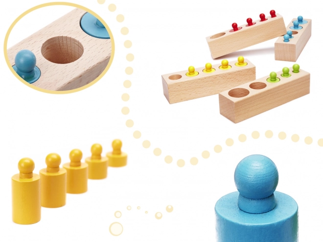 Colorful Montessori Wooden Cylinders