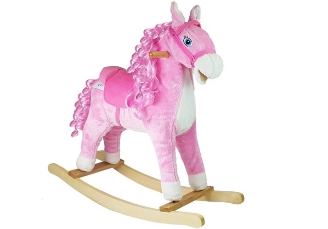 Pink Rocking Horse with Curls and Sound