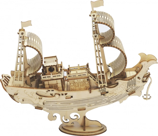 Robotic Wooden 3D Puzzle Japanese Sailboat