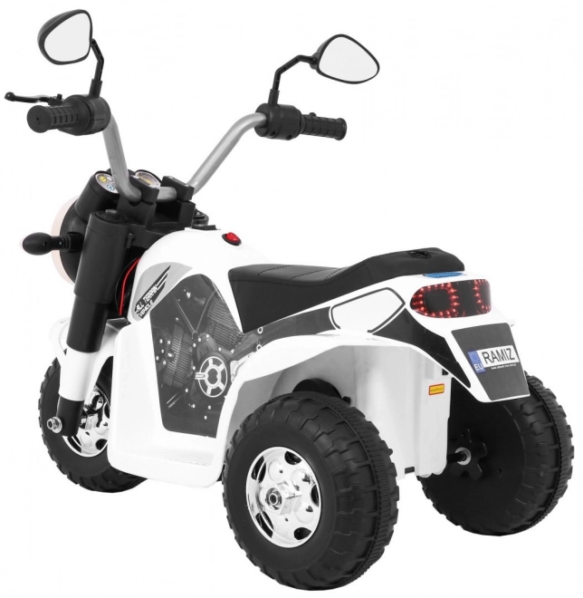 Children's Electric Ride-On MiniBike with LED Lights and Sounds - White