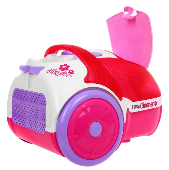 Pink Toy Vacuum Cleaner with Lights and Sounds