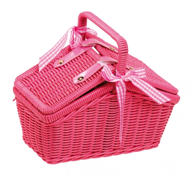 Small Foot Picnic Pink Basket with Play Dishes