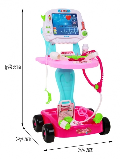 Kids Doctor Play Cart Pink