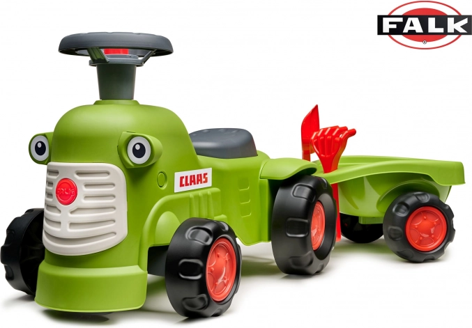 Poganjalec traktor CLAAS svetlo zelen z vozikom