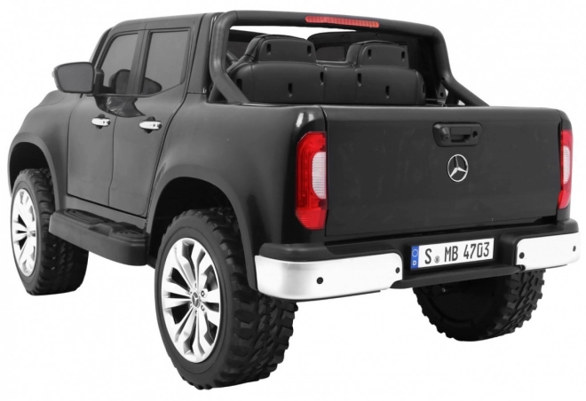 Mercedes Benz třídy X pro děti černý + dálkové ovládání + 4x4 + MP4 + nosič zavazadel + LED + EVA