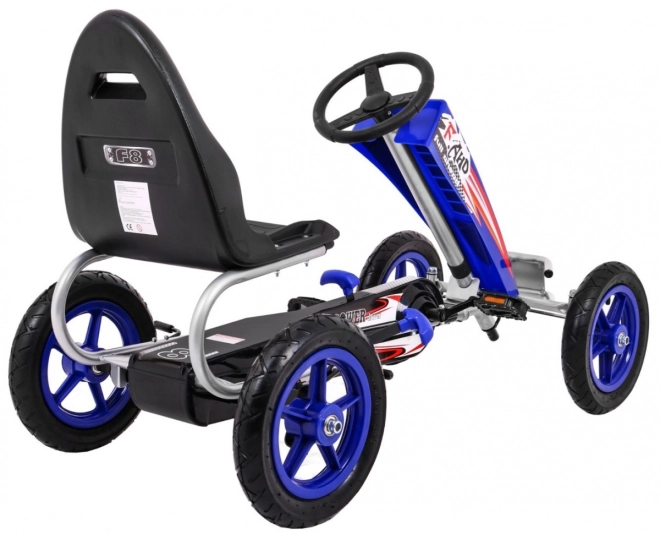 Go-kart Full Ahead AIR with Pedals for Kids 3+ Blue + Adjustable Seat + Inflatable Tires + Hand Brake