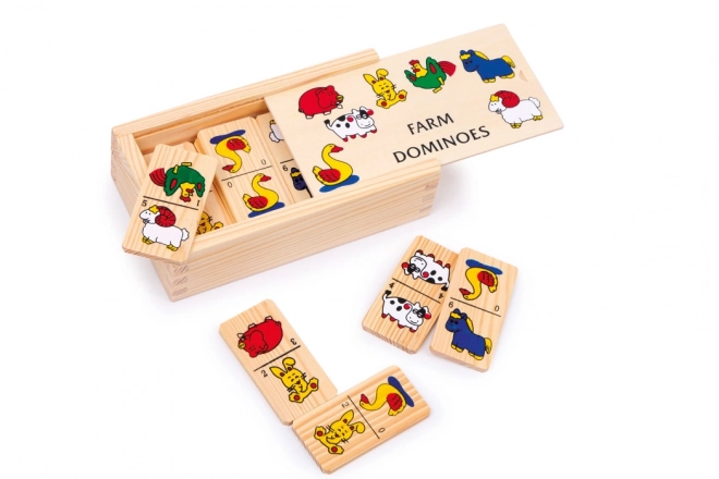 Small Foot Wooden Domino Farm Game