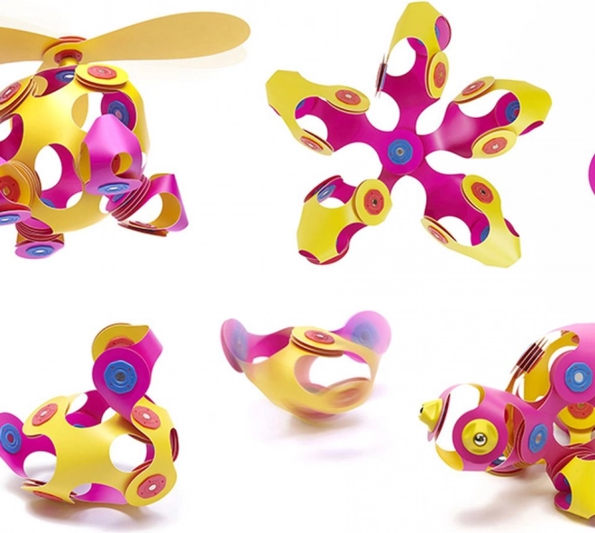 Clixo Magnetic Building Set Pink & Yellow