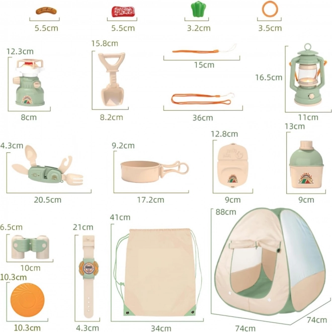 Woopie Tenda da Campeggio per Piccoli Esploratori XXL 15 pezzi