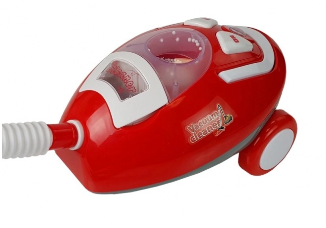 Large Red and White Battery-Powered Toy Vacuum Cleaner with Sound