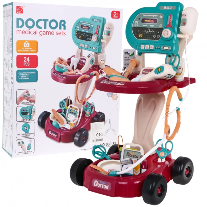 Children's Doctor Set with Trolley and EKG Panel