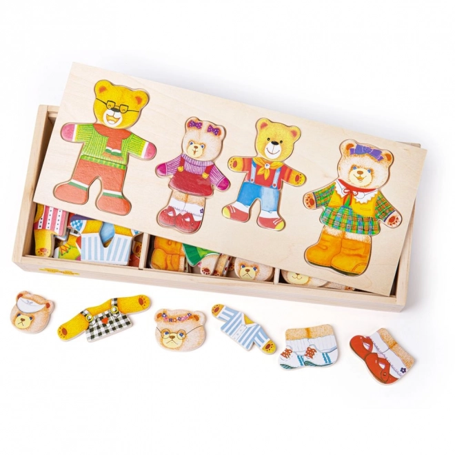 Bigjigs Toys Dress-Up Bear Family Puzzle