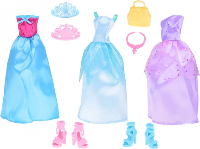 Set di abbigliamento alla moda per bambole con abiti, gioielli e accessori