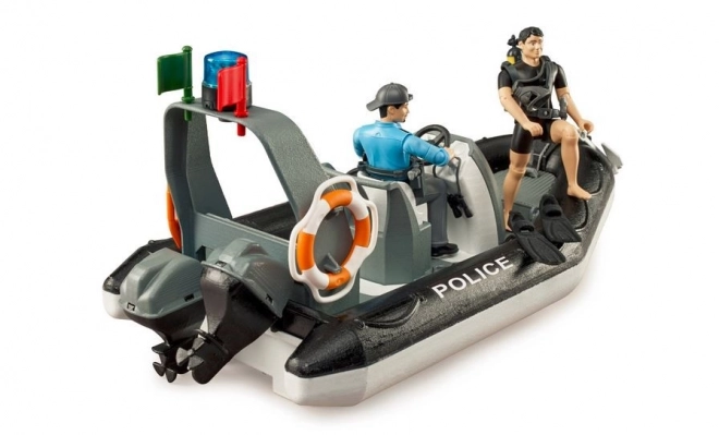 Bruder Police Boat with Officer and Diver