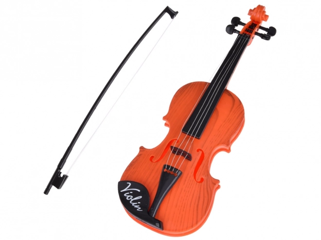 Plastic Toy Violin with Bow for Kids 42 cm – Light Brown