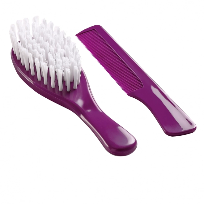 Purple Hairbrush and Comb Set for Babies