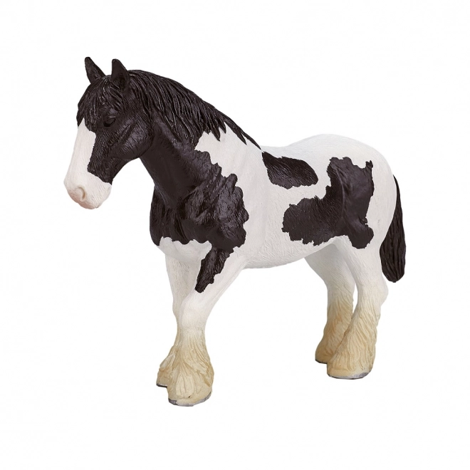 Black and White Clydesdale Horse Figurine