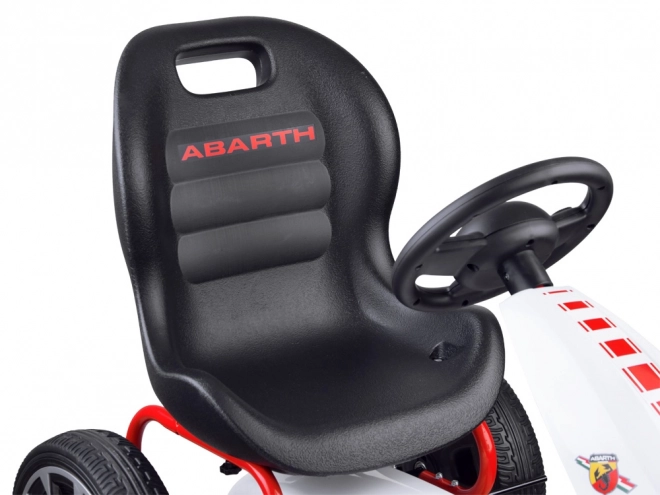 Abarth Pedal Go-Kart with Large Foam Wheels – white