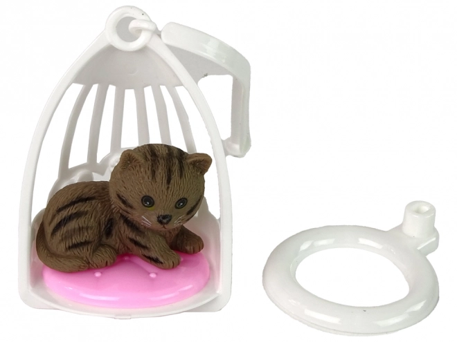 Emily Doll with Gray Hair and Cat on a Swing