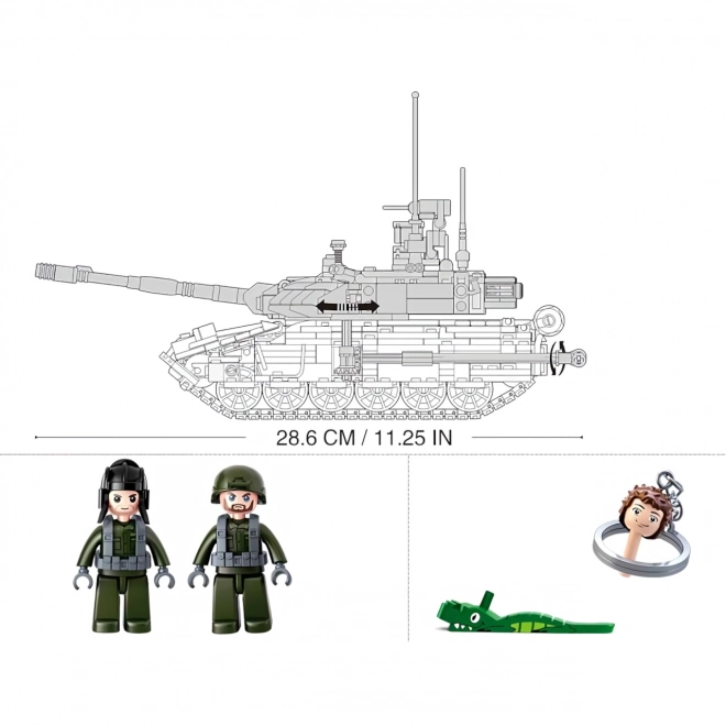 Model bricks T-90 battle tank