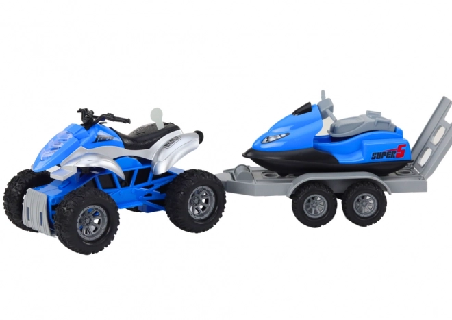 Quad with Boat Trailer and Jet Ski