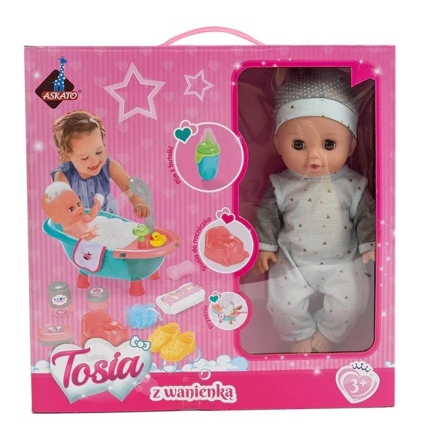 Doll Tosia with Bath Set