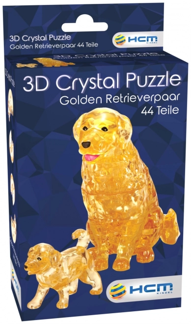 3D Crystal Puzzle Golden Retriever and Puppy