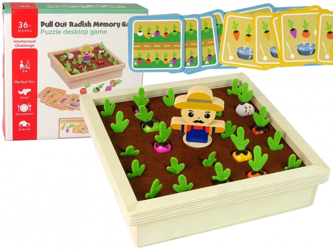 Wooden Memory Game: Pull the Radish Cards