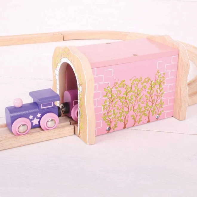 Pink Wooden Railway Tunnel