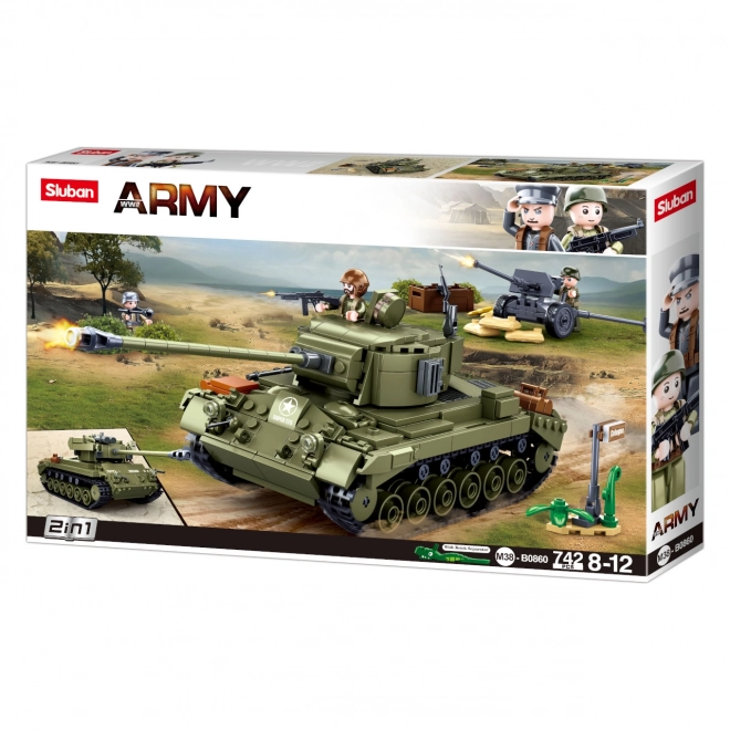 Sluban Army Medium Tank and Anti-Aircraft Gun Set