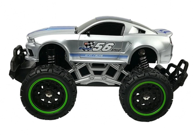 Remote Control Off-Road Car with High Silver Wheels