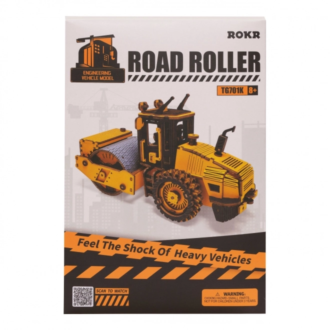 Robotic Wooden 3D Puzzle Road Roller