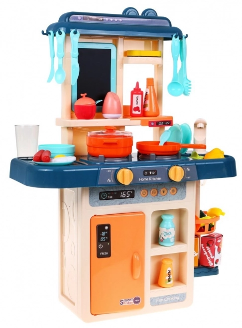 Colorful Children's Kitchen Set with Interactive Burner & Chalkboard