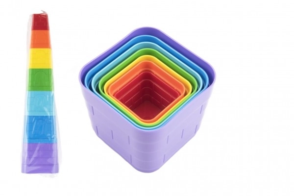 Colorful Square Stacking Pyramid Toy