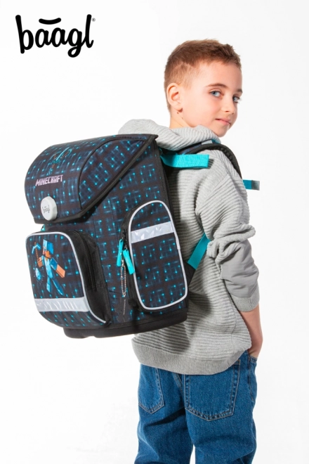 baagl trio set Ergo MINECRAFT blue axe backpack