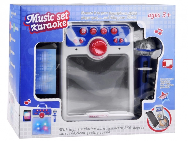 Blue Boombox Speaker with Microphone for Kids