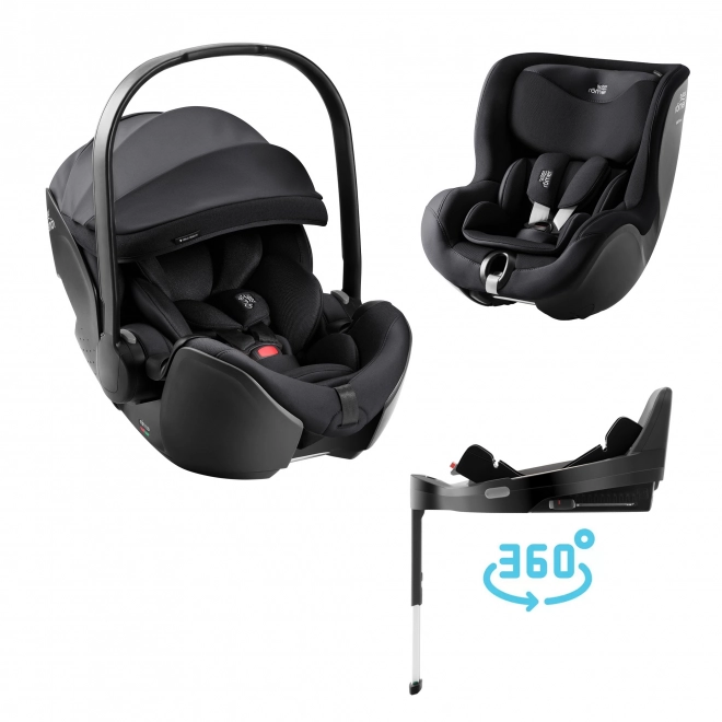 Baby Car Seat Set Britax Römer Baby-Safe Pro and Dualfix 5Z in Carbon Black