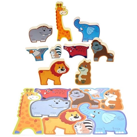 Safari Animal Block Puzzle for Toddlers