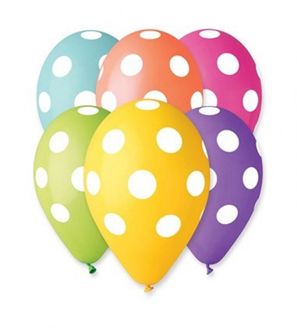 Inflatable Balloons with Polka Dots - 5 pieces