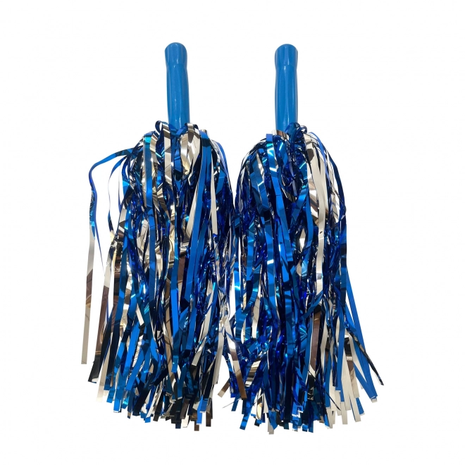 Blue and Silver Pom Pom Cheer Accessory