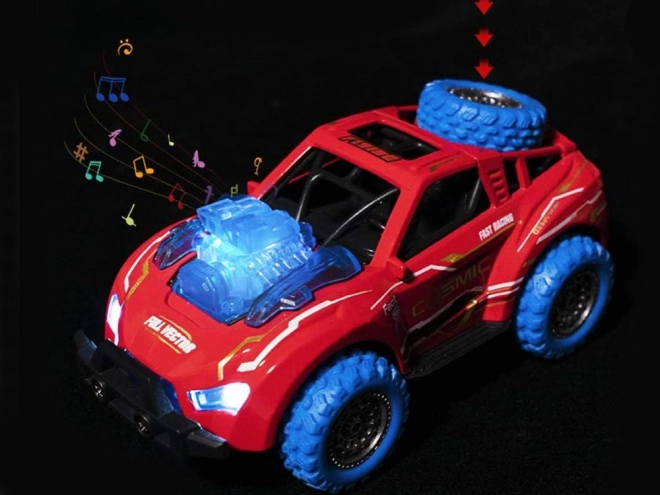 Stunt Driving 4x4 Metal Car – red