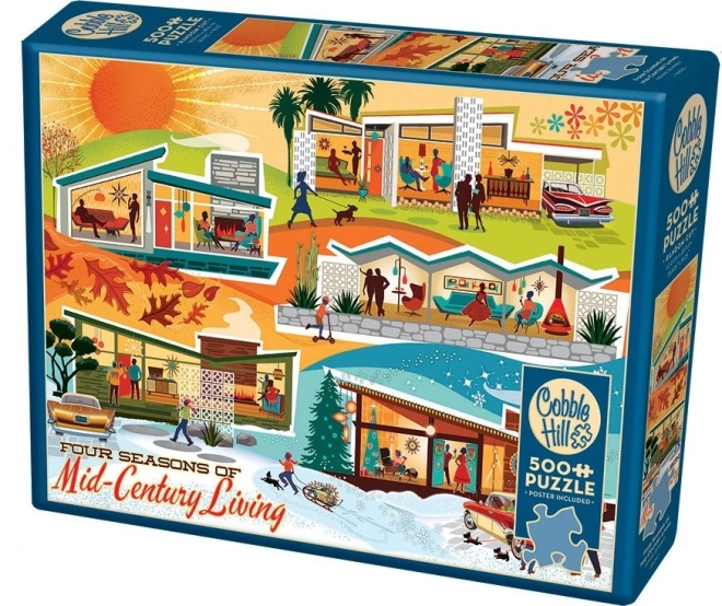 Cobble Hill Four Seasons of Mid-Century Life Puzzle 500 Pieces