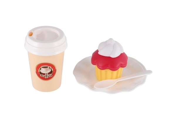 Plastic Café Set with Coffee Machine and Sweets Display