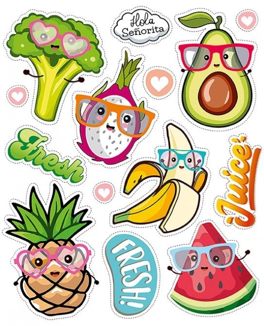 Cheerful Fruit Iron-On Patches Large Sheet