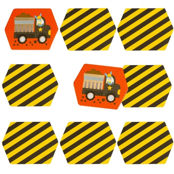 Petit Collage Construction Vehicles Memory Game