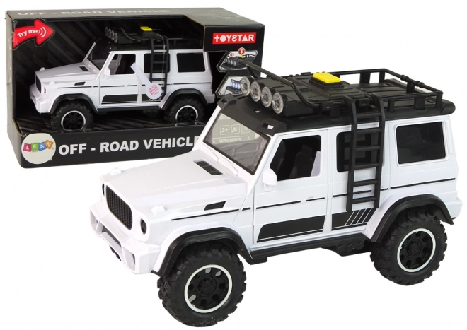 White Off-Road Toy Car with Sound and Lights